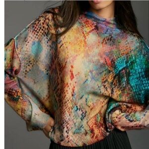 Anthropologie Pilcro Alani jewel toned 100% cashmere mock neck sweater.